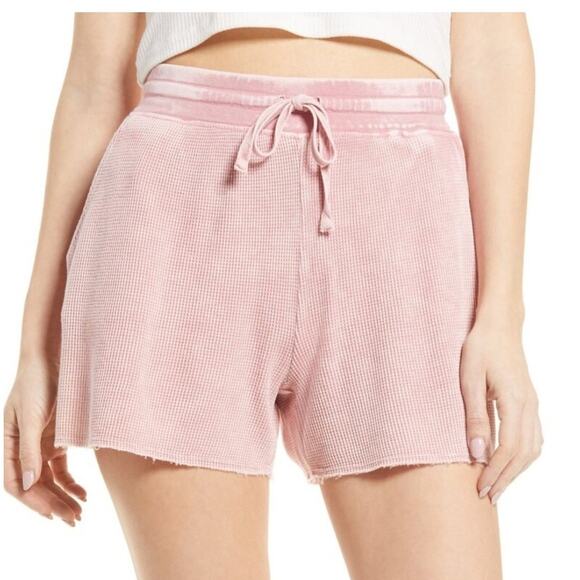 Splendid Pants - Splendid Mineral Wash Waffle Knit Shorts – Pink, Size L, New with Tags